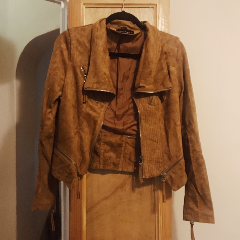 Brown Suede Moto Jacket
